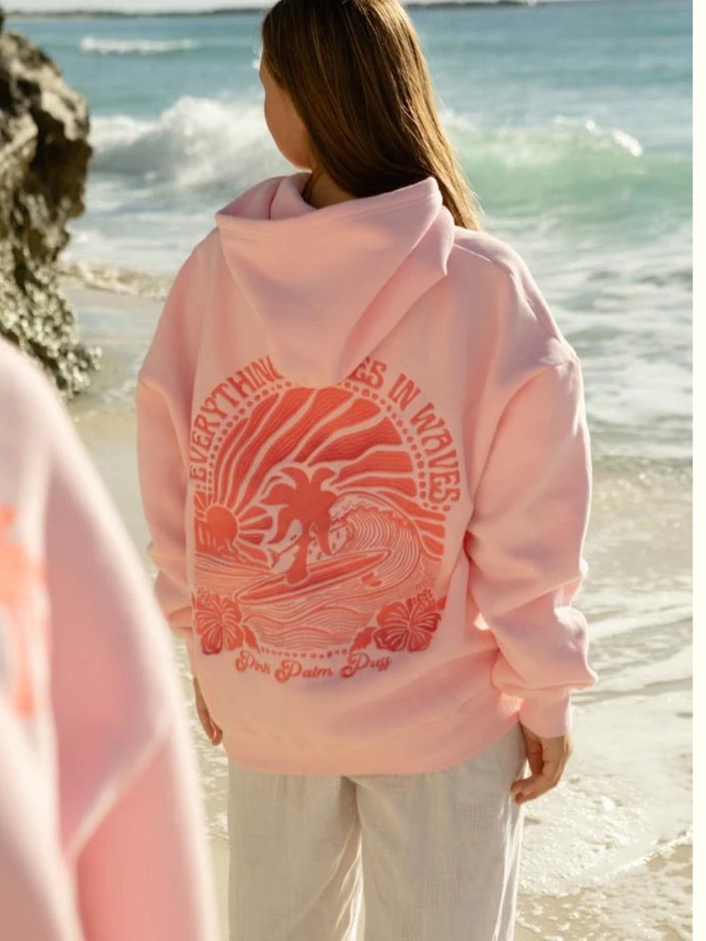 Pink Palm Days "Everything inPink Palm Days "Everything in Waves" Graphic Hoodie